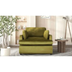 Green 37 Accent Chair with Plastic Legs and Decorative Pillows - Image 4