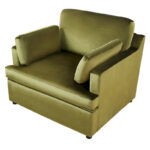 Green 37 Accent Chair with Plastic Legs and Decorative Pillows - Image 7