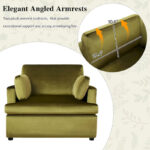 Green 37 Accent Chair with Plastic Legs and Decorative Pillows - Image 14