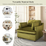 Green 37 Accent Chair with Plastic Legs and Decorative Pillows - Image 15