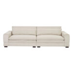 Beige Modern 104.7 Large Fabric Sofa with Lumbar Pillows