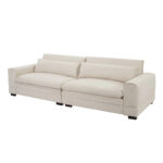 Beige Modern 104.7 Large Fabric Sofa with Lumbar Pillows - Image 2
