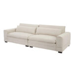 Beige Modern 104.7 Large Fabric Sofa with Lumbar Pillows - Image 4