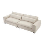 Beige Modern 104.7 Large Fabric Sofa with Lumbar Pillows - Image 5