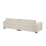 Beige Modern 104.7 Large Fabric Sofa with Lumbar Pillows - Image 6