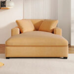 53.5 Chaise Lounge Chair with Solid Wood Legs and Comfort Pillows - Image 2