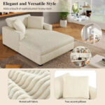 53.5 Chaise Lounge Chair with Solid Wood Legs and Comfort Pillows - Image 34