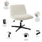 Sutton Armless Computer Chair Without Wheels - Image 13