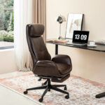 Adjustable Reclining Swivel High Back Home Office Chair with Footrest and Armrest - Image 5