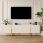 78.7 TV Stand, Entertainment Center with Faux Marble Top - Image 16