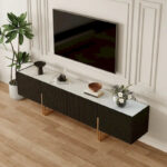 78.7 TV Stand, Entertainment Center with Faux Marble Top - Image 27