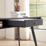 Mid Century Desk with USB Ports and Power Outlet, Modern Writing Study Desk with Drawers,Home Office Computer Desk - Image 7
