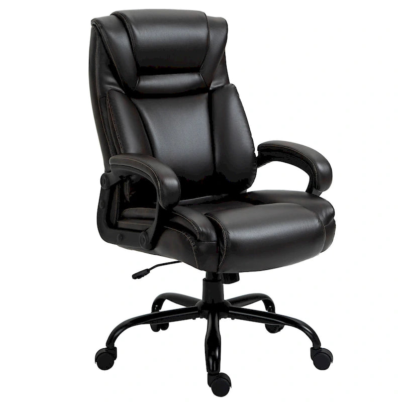 10718983487647_552794 Executive Office Chair with Wide Seat, Computer Desk Chair with High Back, Adjustable Height and Swivel Wheels - Image 1