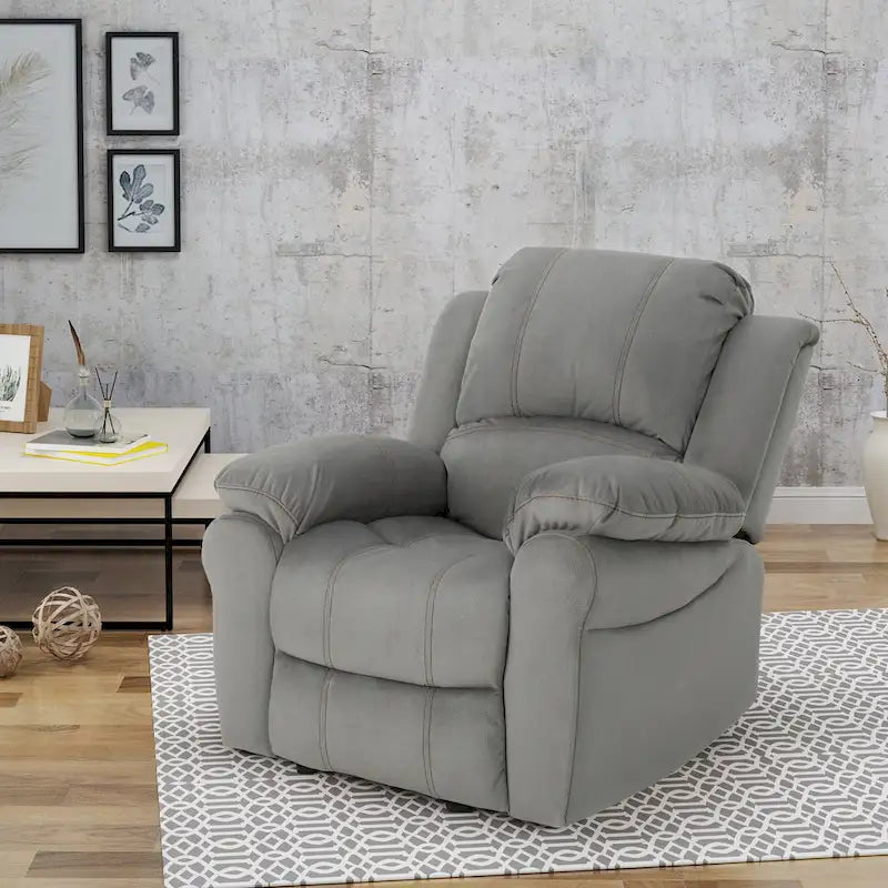 10720239779999_555615 Manual Glider Recliner for Living Room, Bedroom, Grey - Image 1