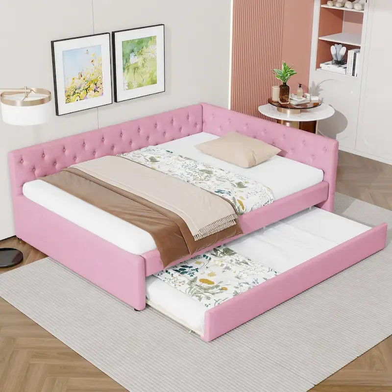 10720615727263_557776 Full XL Solid Wood Platform Bed with Twin XL Trundle, Pine Frame - Image 1