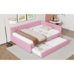 Full XL Solid Wood Platform Bed with Twin XL Trundle, Pine Frame - Image 4