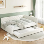 Full XL Solid Wood Platform Bed with Twin XL Trundle, Pine Frame - Image 15