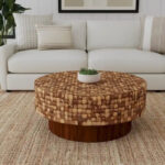 Mila Coconut Shell Round Pedestal Coffee Table by - Image 2