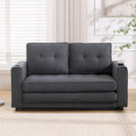 3-In-1 Upholstered Futon Sofa Convertible Floor Sofa Bed - Image 8
