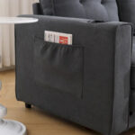 3-In-1 Upholstered Futon Sofa Convertible Floor Sofa Bed - Image 16