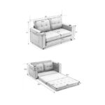 3-In-1 Upholstered Futon Sofa Convertible Floor Sofa Bed - Image 21