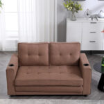 3-In-1 Upholstered Futon Sofa Convertible Floor Sofa Bed - Image 32