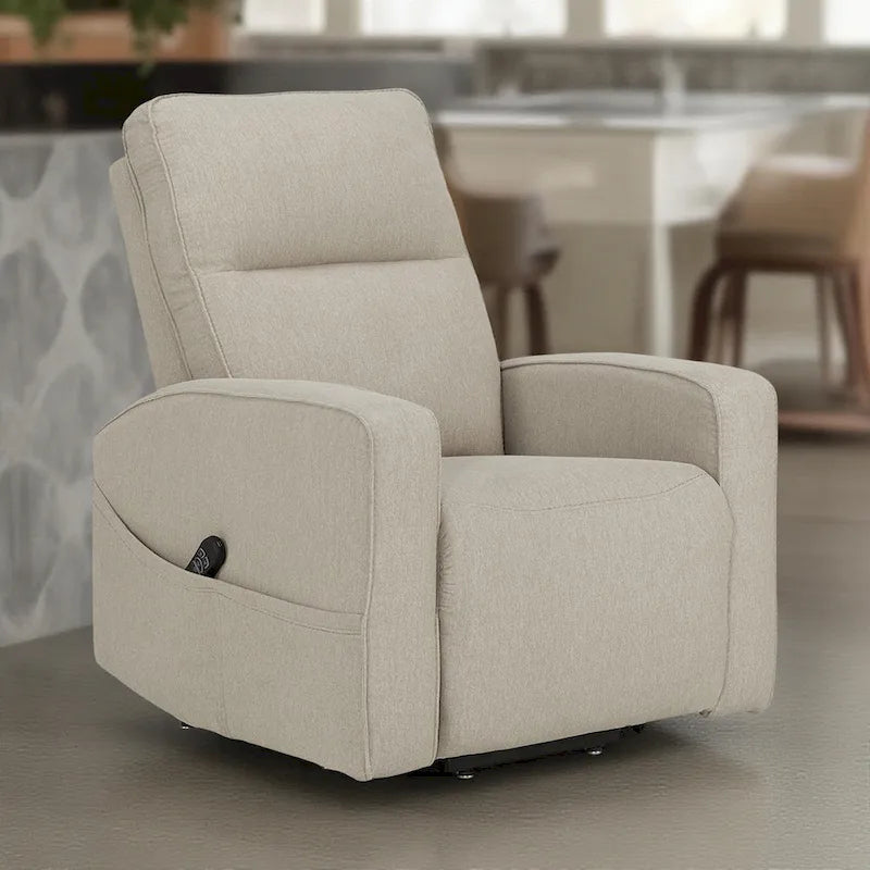 10725973459103_557180 Lawson Power Lift Recliner Chair, Smoke Polyester, Foam Cushioned - Image 1