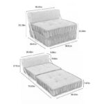 Convertible Sofa Bed,Modern Chenille Upholstered Sleeper Chair - Image 4