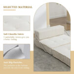 Convertible Sofa Bed,Modern Chenille Upholstered Sleeper Chair - Image 5