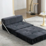 Convertible Sofa Bed,Modern Chenille Upholstered Sleeper Chair - Image 12