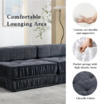 Convertible Sofa Bed,Modern Chenille Upholstered Sleeper Chair - Image 14