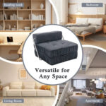 Convertible Sofa Bed,Modern Chenille Upholstered Sleeper Chair - Image 15