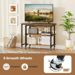 Gymax 360 Free Rotating Sofa Side Table Mobile L-shaped Laptop Table - See Details - Image 6