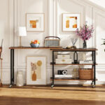 Gymax 360 Free Rotating Sofa Side Table Mobile L-shaped Laptop Table - See Details - Image 10