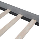 Velvet Upholstered Platform Bed Frame with LED Light & Biscuit Headboard - Image 13