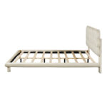 Velvet Upholstered Platform Bed Frame with LED Light & Biscuit Headboard - Image 22