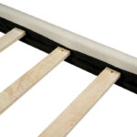 Velvet Upholstered Platform Bed Frame with LED Light & Biscuit Headboard - Image 28