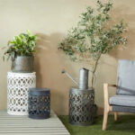 Multi Colored Metal Indoor Outdoor Nesting Accent Table with Carved Design Collection (Set of 3) - S/3 23, 19, 15H - Image 21