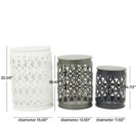 Multi Colored Metal Indoor Outdoor Nesting Accent Table with Carved Design Collection (Set of 3) - S/3 23, 19, 15H - Image 28