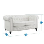 Emery Chesterfield Loveseat, Luxurious Comfort for Cozy Living Rooms, Mid-Century Modern couch, Elegance & Serenity - Image 2