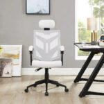 Adjustable Office Chair with Headrest Ergonomic Desk Chair High Back Mesh Office Chairs with Lumbar Support with Wheels - Image 3