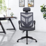 Adjustable Office Chair with Headrest Ergonomic Desk Chair High Back Mesh Office Chairs with Lumbar Support with Wheels - Image 8