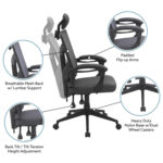 Adjustable Office Chair with Headrest Ergonomic Desk Chair High Back Mesh Office Chairs with Lumbar Support with Wheels - Image 14