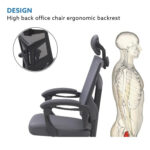 Adjustable Office Chair with Headrest Ergonomic Desk Chair High Back Mesh Office Chairs with Lumbar Support with Wheels - Image 16