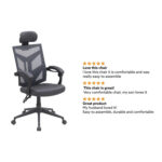 Adjustable Office Chair with Headrest Ergonomic Desk Chair High Back Mesh Office Chairs with Lumbar Support with Wheels - Image 19
