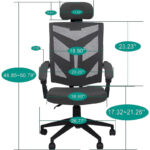 Adjustable Office Chair with Headrest Ergonomic Desk Chair High Back Mesh Office Chairs with Lumbar Support with Wheels - Image 39