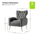 Abadiana Accent Tufted Chair with Metal Base by - Image 11