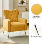 Abadiana Accent Tufted Chair with Metal Base by - Image 25