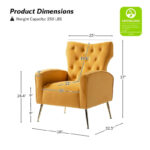 Abadiana Accent Tufted Chair with Metal Base by - Image 28