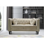 Calvin Classic Velvet Kittleson Nailhead Chesterfield Loveseat - Image 17